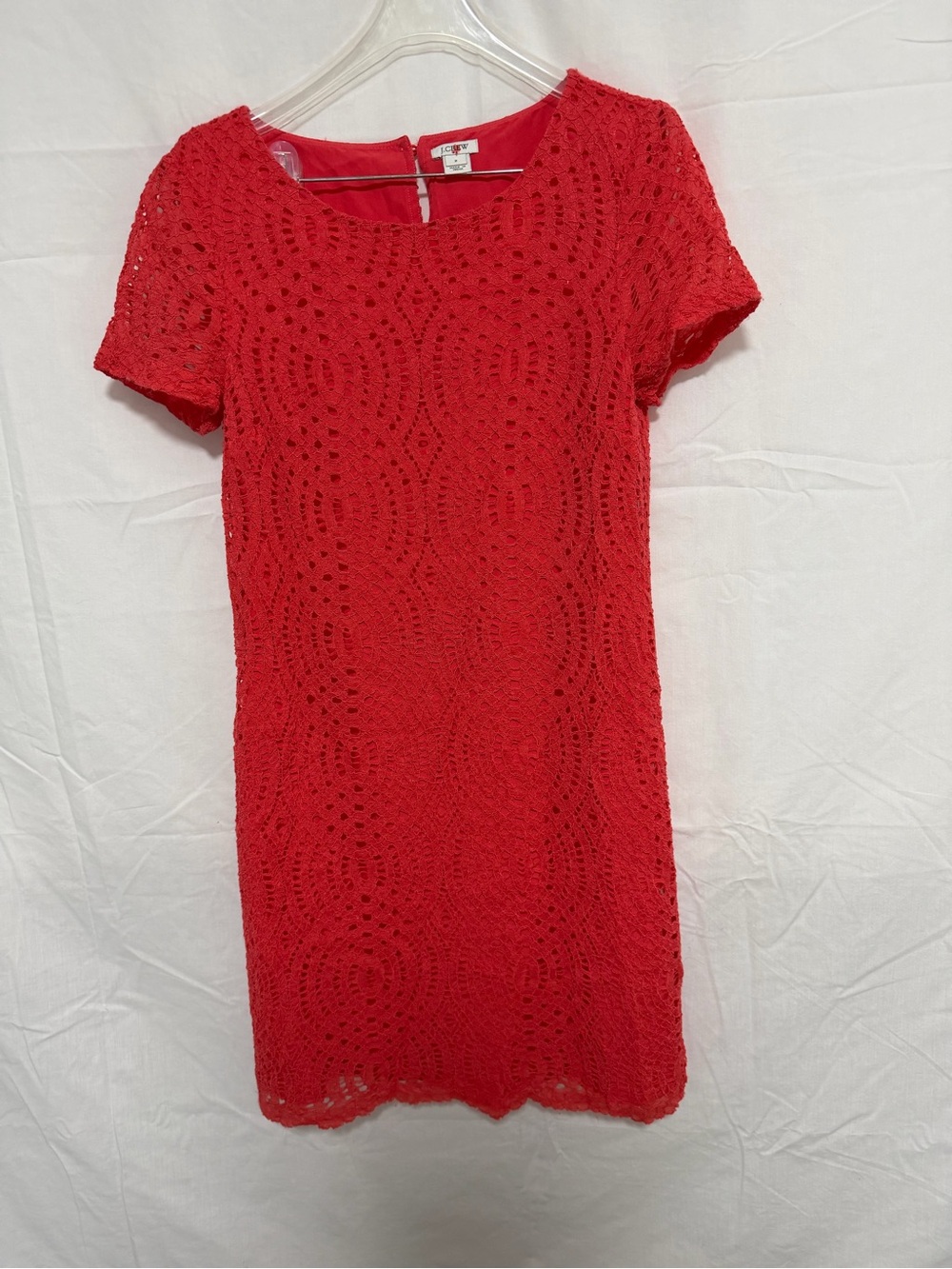 J. Crew Red Lace Mini Dress